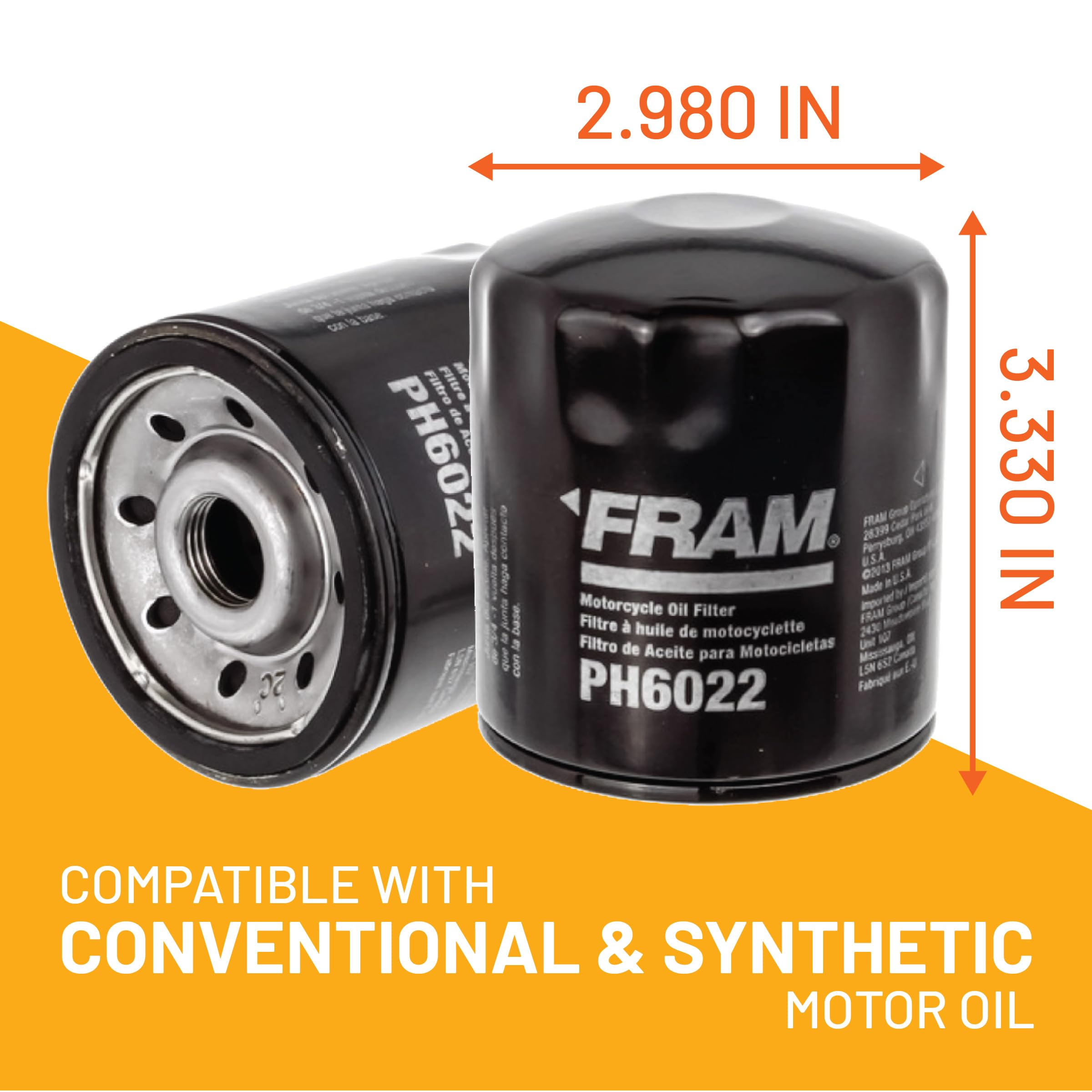 Amazon.co.jp: FRAM オイルフィルター PH6022 ブラック : Automotive